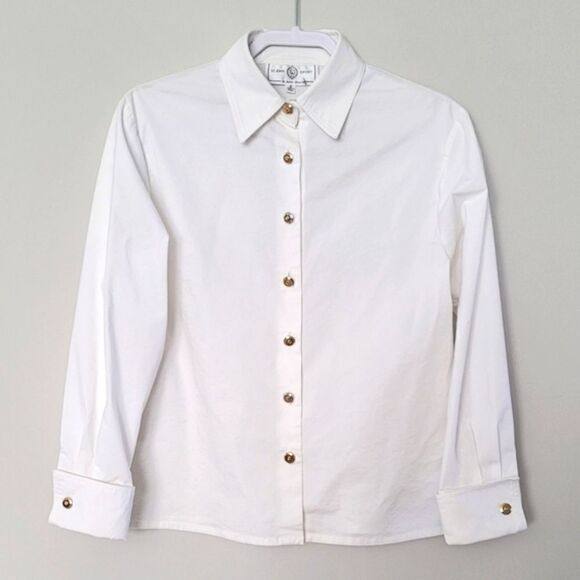 ST. JOHN SPORT 💕white Button down top size S - Picture 1 of 14